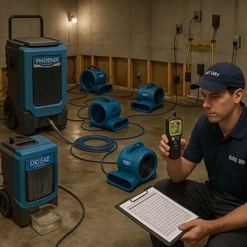 Structural Drying and Dehumidification process in Bishop, CA